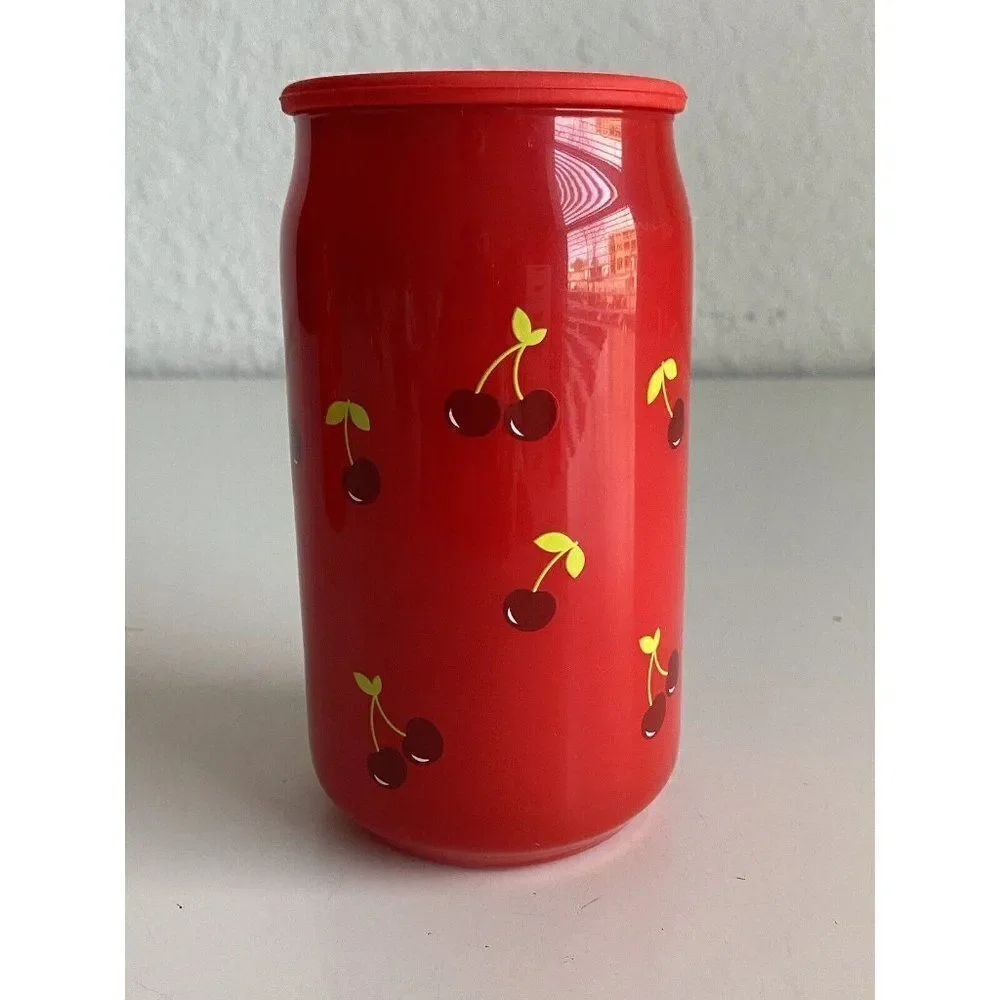 DW Home Cherry Cola Soda Pop‎ Glass Candle 15oz 33 HR Single Wick Rubber Lid NEW